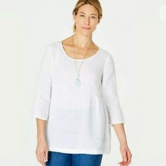 J Jill Tops Nwt Jjill White Linen Tunic Top Poshmark